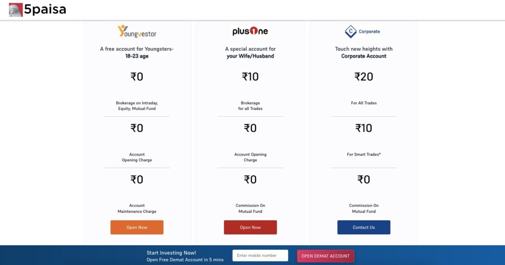 special trading and demat account of 5paisa